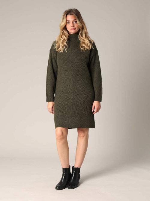 Robe pull à col montant en maille douce 'Deeluxe' - Kiabi