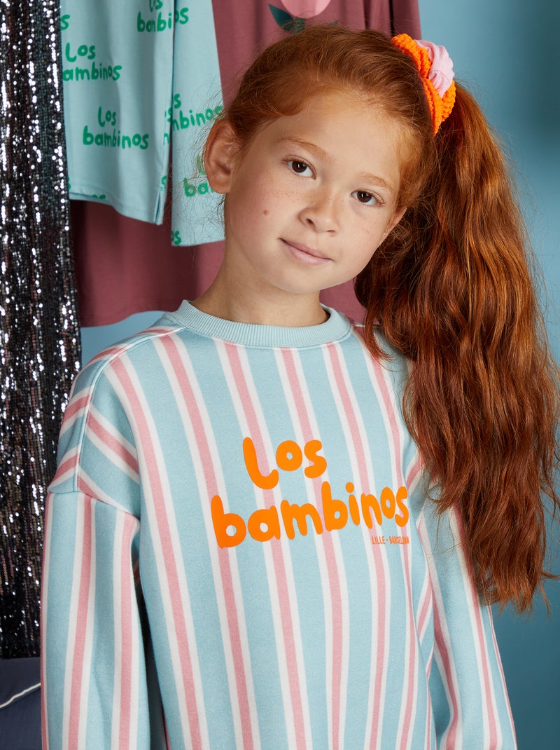 Robe pull à col rond - Taxi Brousse Bleu/rose/blanc - Kiabi