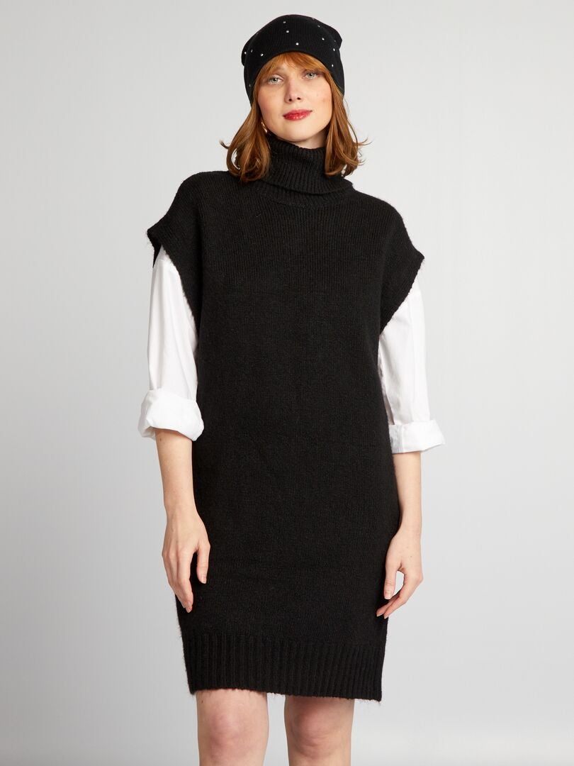 Robe pull à col roulé - noir - Kiabi - 27.00€