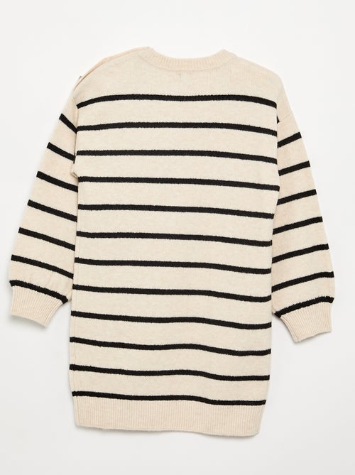 Robe pull à manches longues et col boutonné - Kiabi