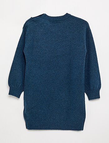 Robe pull à manches longues et col boutonné