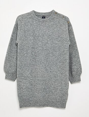 Robe pull à manches longues et col boutonné