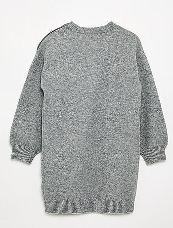Robe pull à manches longues et col boutonné