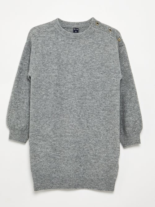 Robe pull à manches longues et col boutonné - Kiabi