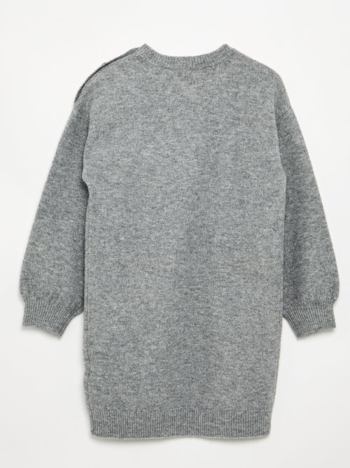 Robe pull à manches longues et col boutonné - Kiabi