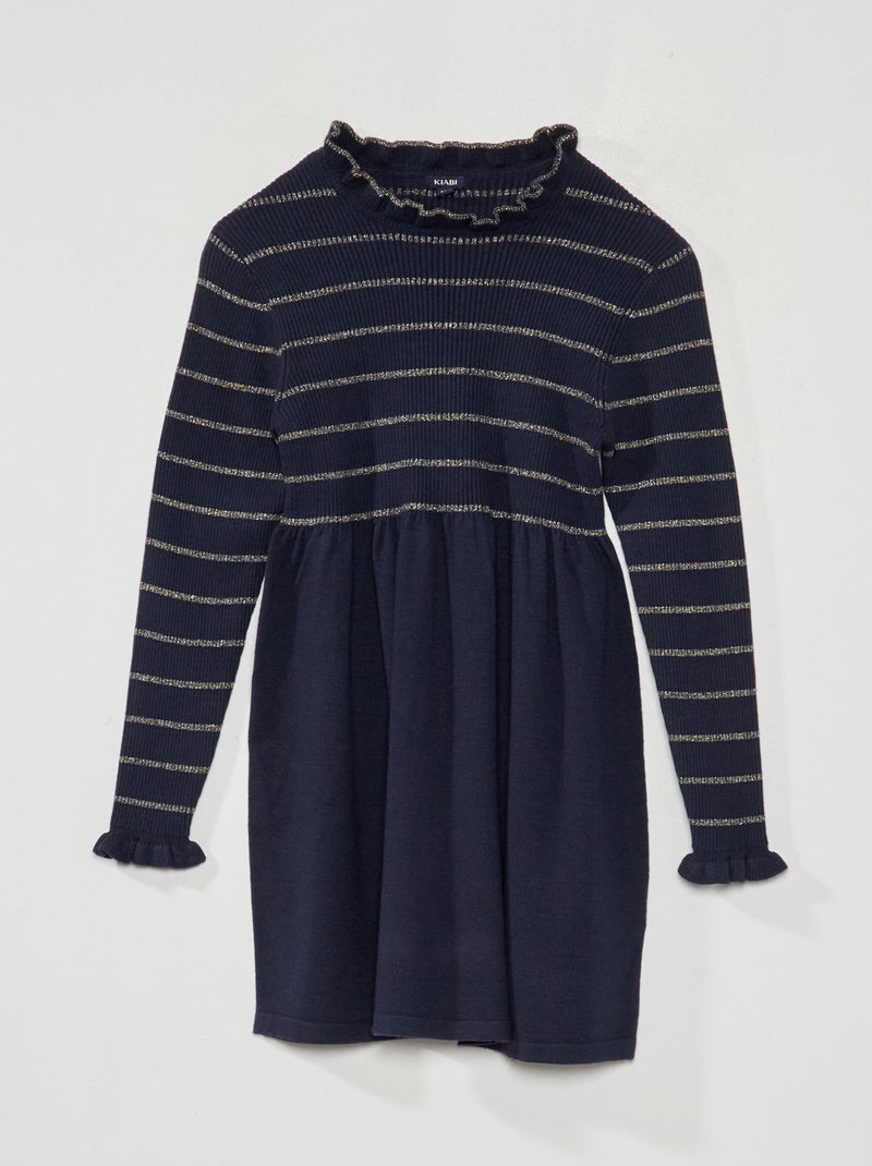 Robe pull à rayures Bleu - Kiabi