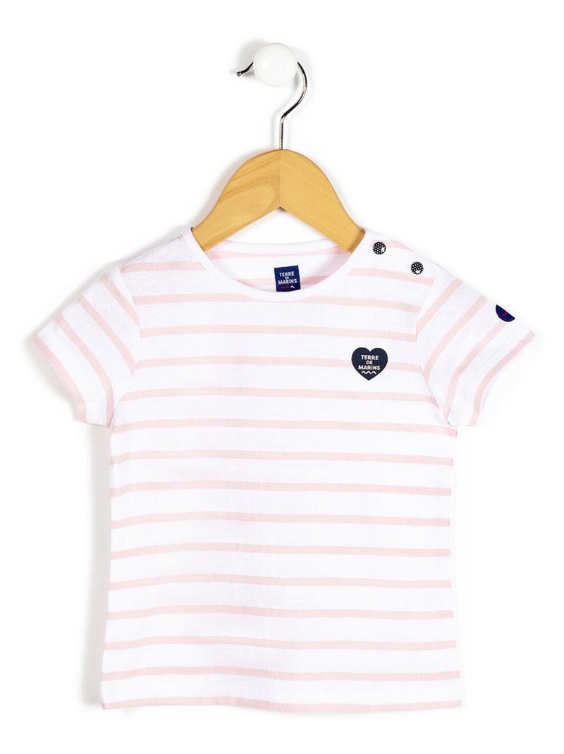 Robe pull à rayures Fille - Terre de Marins Rose - Kiabi