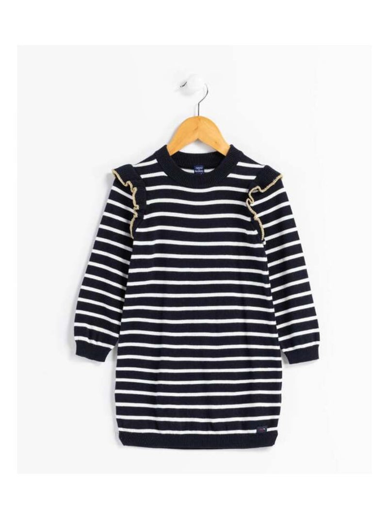 Robe pull à rayures Fille Beige - Kiabi