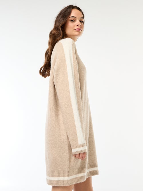 Robe pull avec bandes contrastantes - Kiabi