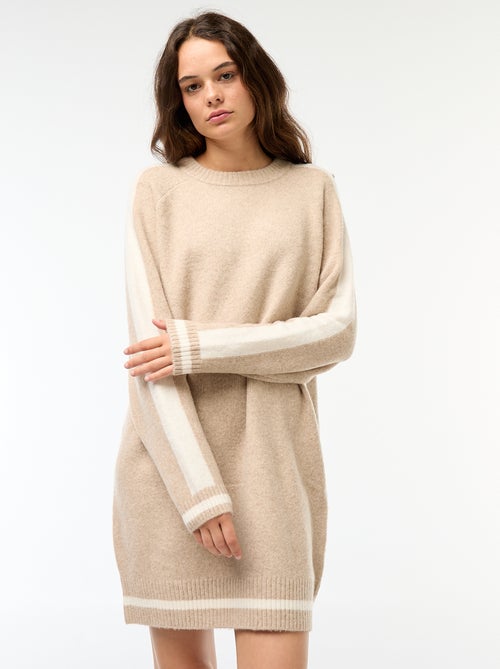 Robe pull avec bandes contrastantes - Kiabi