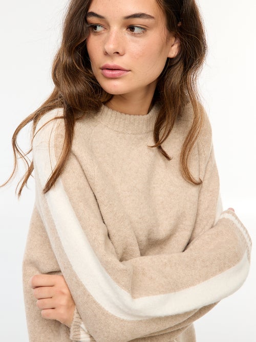 Robe pull avec bandes contrastantes - Kiabi