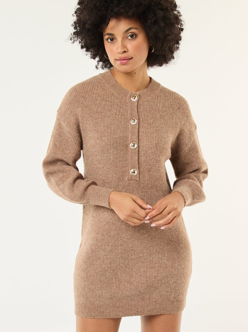 Mini Robe à Col En V Et Manches Longues Pour Femme Avec Imprimé Animal