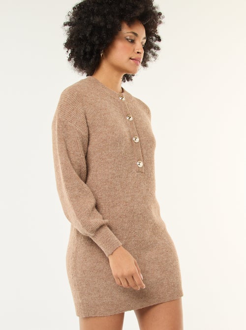 Robe pull avec boutons dorés - Kiabi