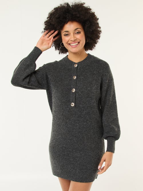 Robe pull avec boutons dorés - Kiabi