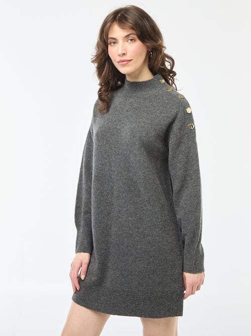 Robe pull avec boutons fantaisies - Kiabi