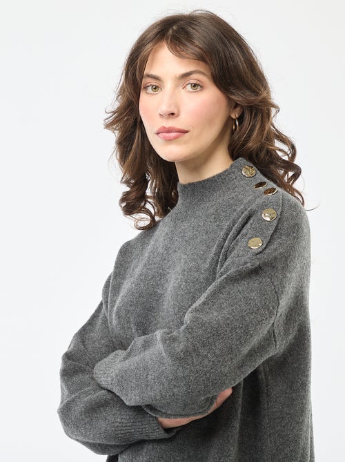 Robe pull avec boutons fantaisies - Kiabi