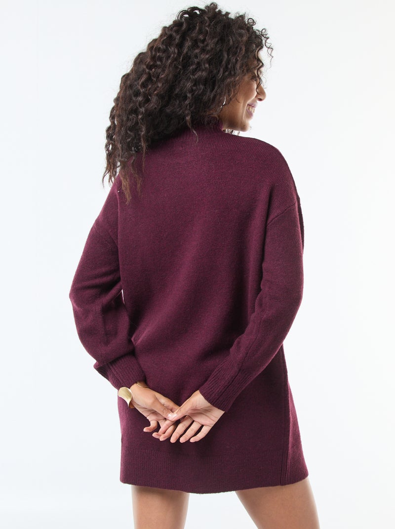 Robe pull avec boutons fantaisies Rouge - Kiabi