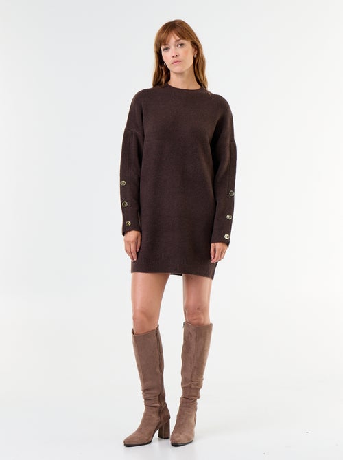 Robe pull avec boutons martelés - Kiabi