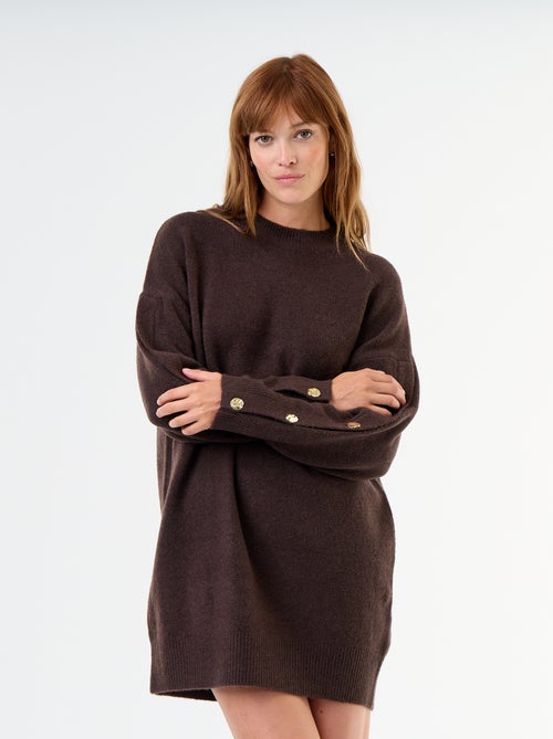 Robe pull avec boutons martelés - Kiabi