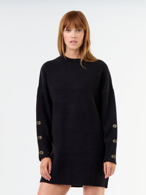 Robe pull avec boutons martelés - Kiabi Robe pull avec boutons martelés - Kiabi