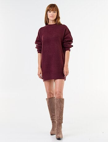 Robe pull avec boutons martelés