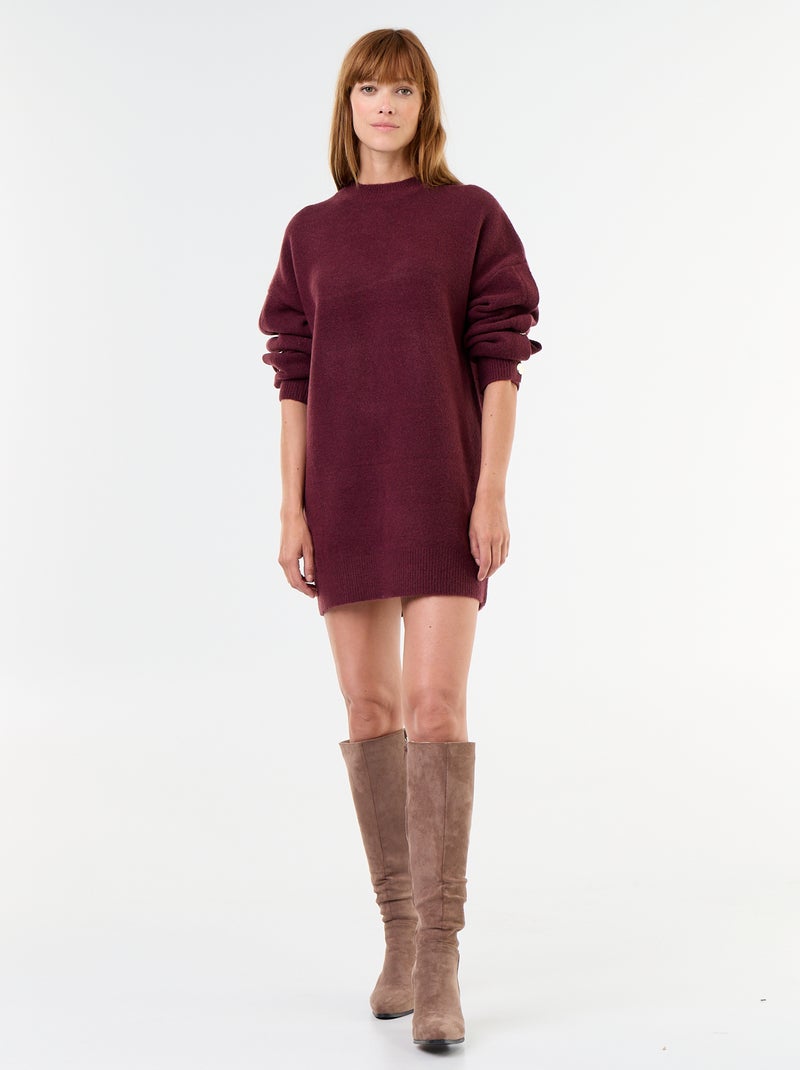 Robe pull avec boutons martelés Rouge - Kiabi