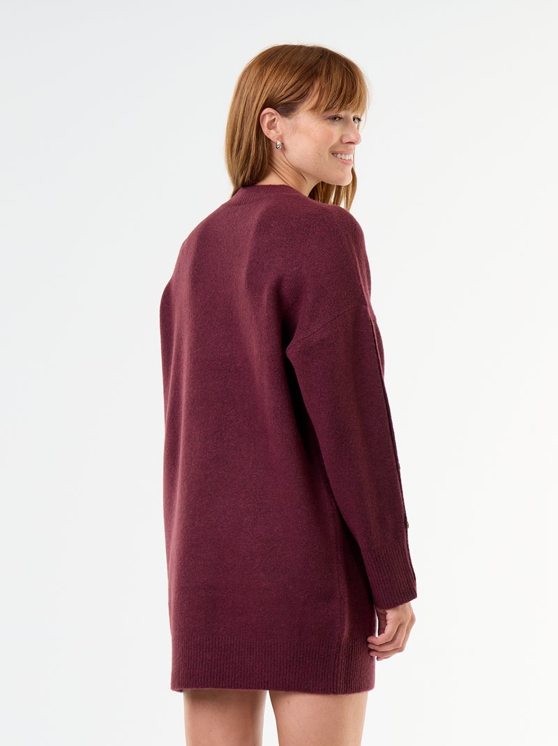 Robe pull avec boutons martelés Rouge - Kiabi