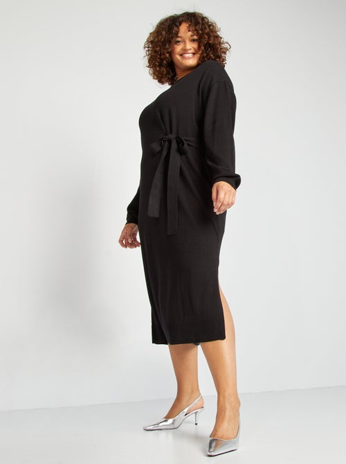 Robe pull avec ceinture à nouer - Kiabi