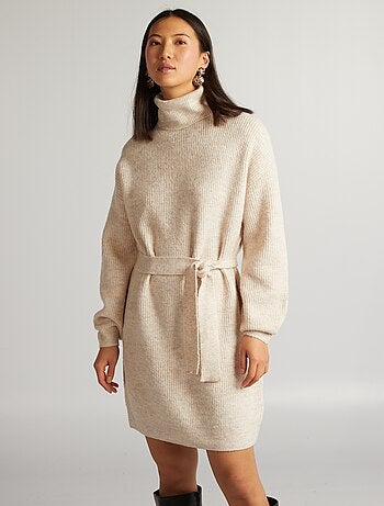 Robe Pull Courte Avec Ceinture - Marque POUT - Noir Et Blanc - Taille M/L - Neuf Sans étiquettes