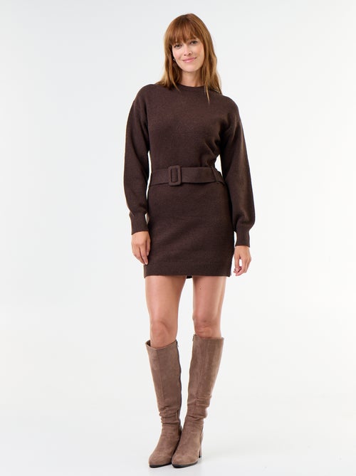 Robe pull avec ceinture - Kiabi Robe pull avec ceinture - Kiabi