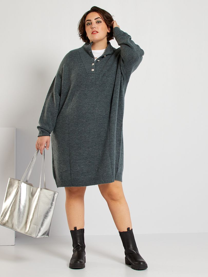 Robe pull avec col bijoux vert grisé Kiabi 11.00€