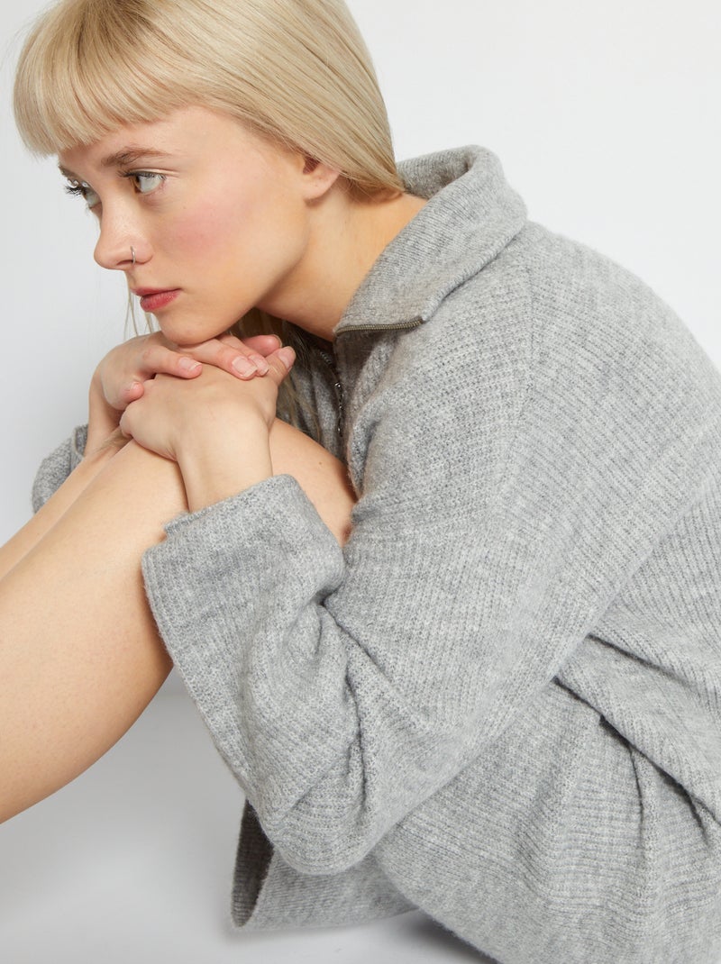 Robe pull avec col camionneur Gris - Kiabi