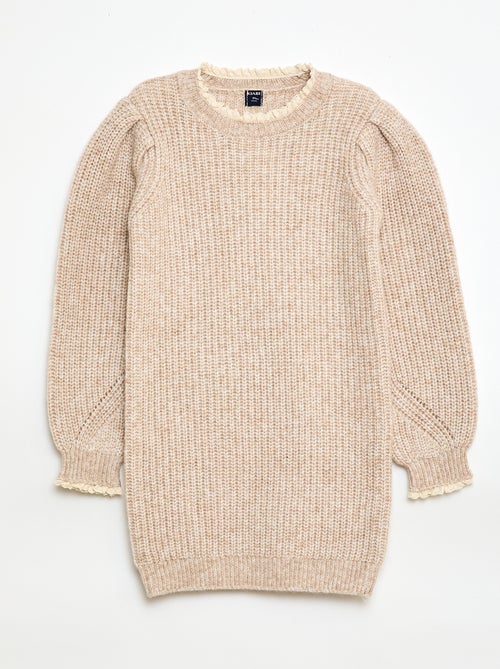 Robe pull avec col en dentelle - Kiabi