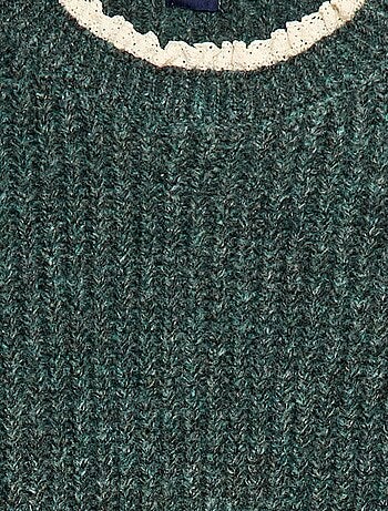 Robe pull avec col en dentelle