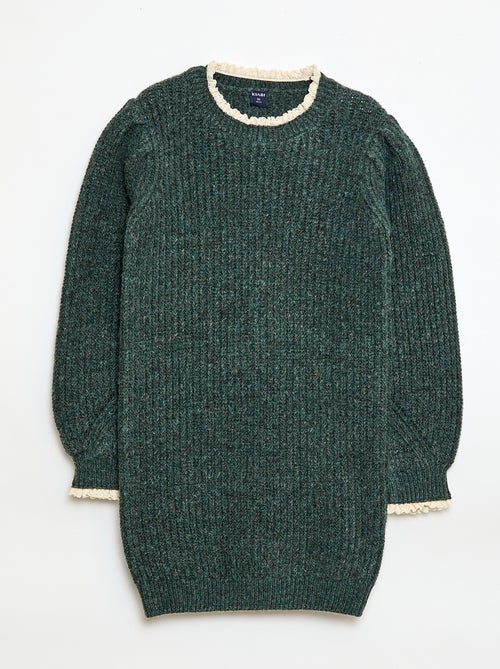 Robe pull avec col en dentelle - Kiabi