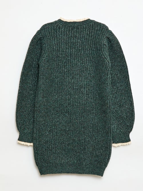 Robe pull avec col en dentelle - Kiabi