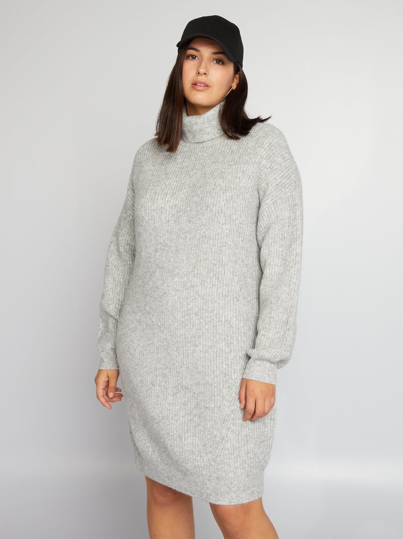 Robe pull avec col roulé Gris - Kiabi
