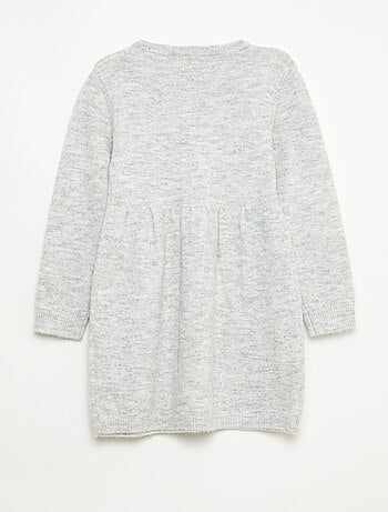 Robe pull avec maille ajourée et volants