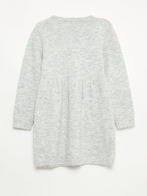 Robe pull avec maille ajourée et volants - Kiabi