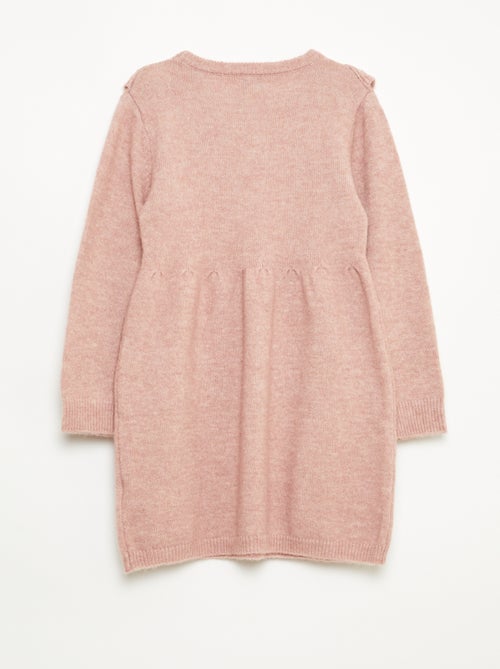 Robe pull avec maille ajourée et volants - Kiabi
