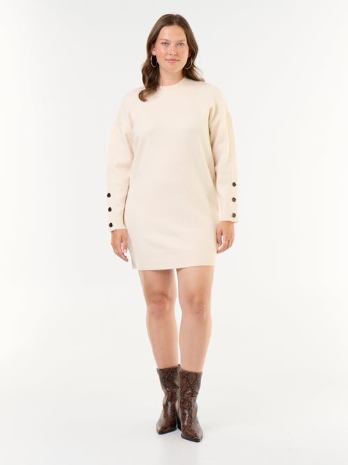 Robe pull avec manches boutonnées - Kiabi Robe pull avec manches boutonnées - Kiabi