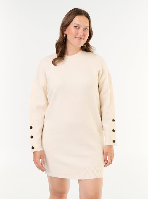 Robe pull avec manches boutonnées - Kiabi Robe pull avec manches boutonnées - Kiabi