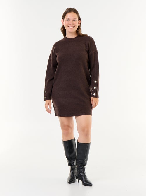 Robe pull avec manches boutonnées - Kiabi Robe pull avec manches boutonnées - Kiabi