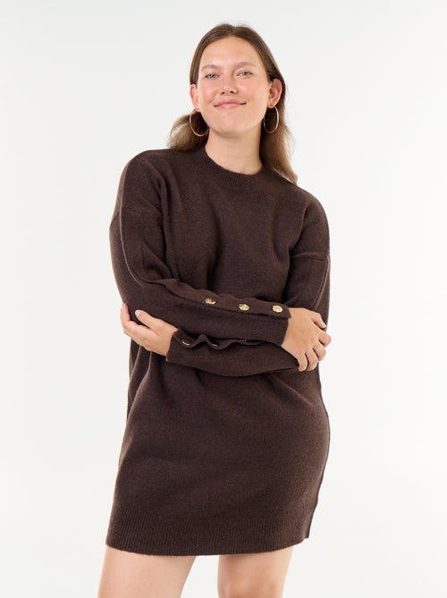 Robe pull avec manches boutonnées - Kiabi Robe pull avec manches boutonnées - Kiabi