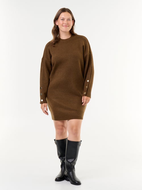 Robe pull avec manches boutonnées - Kiabi