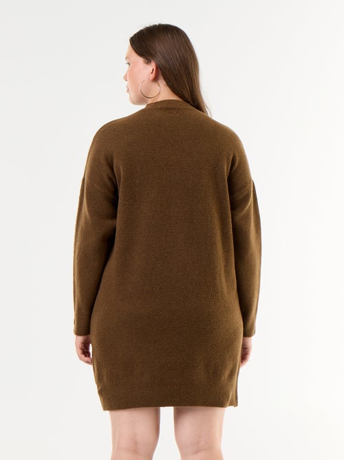 Robe pull avec manches boutonnées - Kiabi