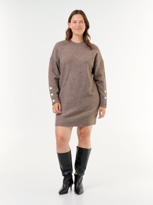 Robe pull avec manches boutonnées - Kiabi Robe pull avec manches boutonnées - Kiabi
