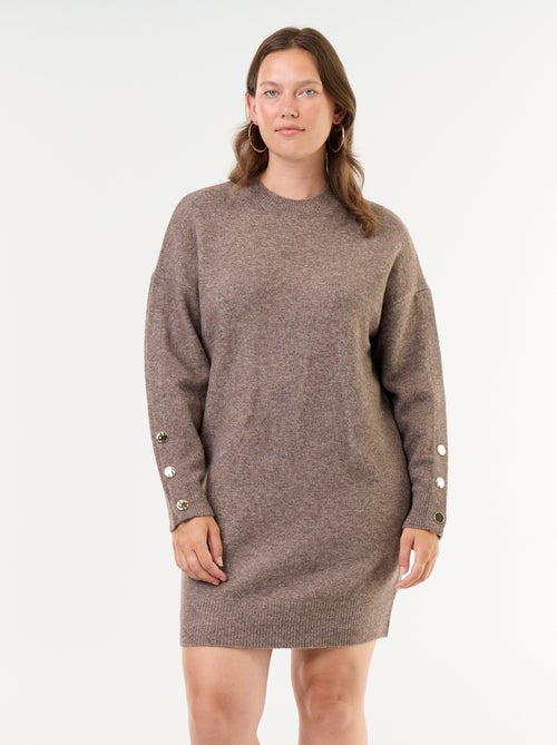 Robe pull avec manches boutonnées - Kiabi Robe pull avec manches boutonnées - Kiabi