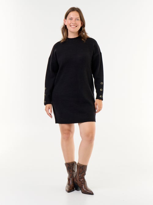 Robe pull avec manches boutonnées - Kiabi Robe pull avec manches boutonnées - Kiabi