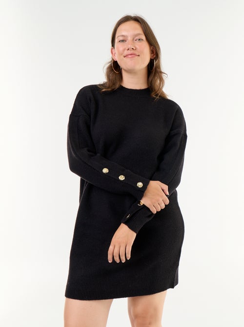 Robe pull avec manches boutonnées - Kiabi Robe pull avec manches boutonnées - Kiabi